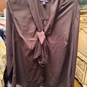 Roaman's Elegant Dark Brown Blouse